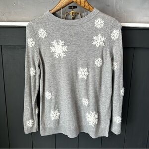 Talbots Petite Snowflake Gray Sweater Top‎ Size SP